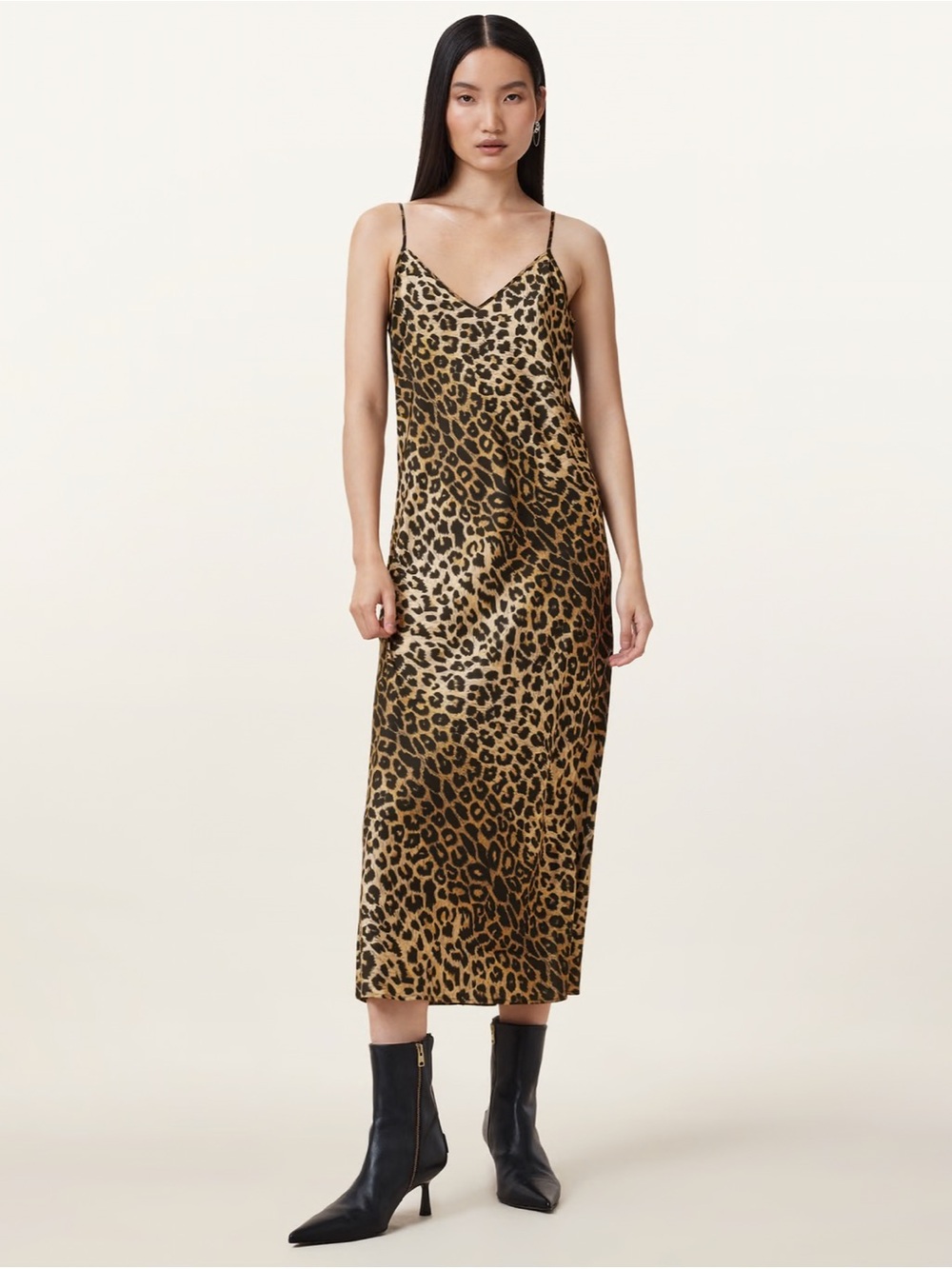 AllSaints Hera Leppo 2-in-1 Midi Dress - Picture 4 of 11